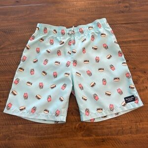 Abercrombie Kids Boys Swim Trunks With All Over Burger and Fries Size 13/14